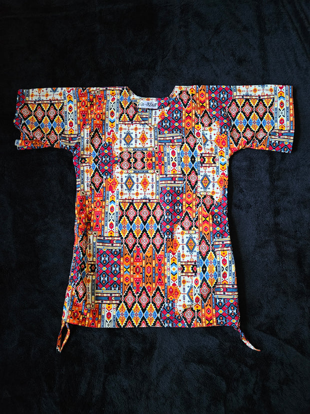 Bold Ankara Drawstring Tunic Top/ Shirt Dress