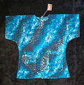 Blue Abstract Snake-Print Shirt Dress