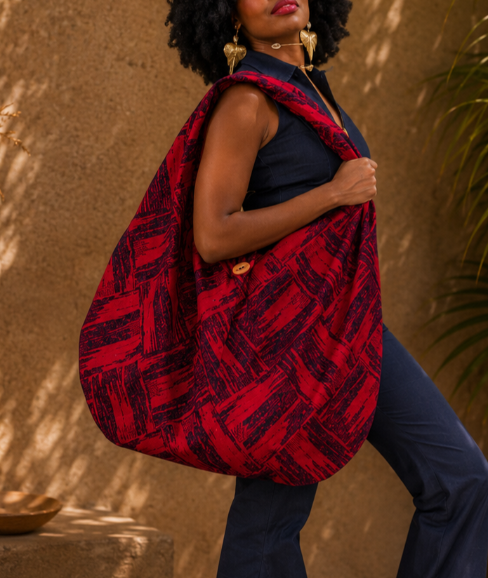 Zahara Tote - Crimson Brushstroke