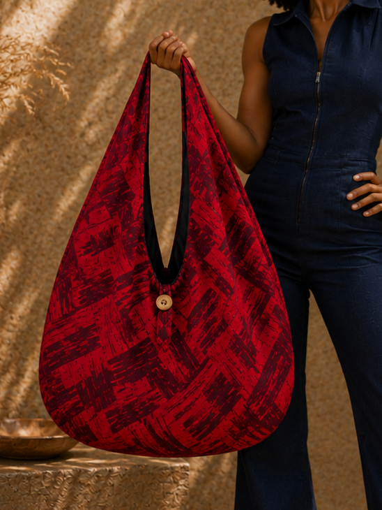 Zahara Tote - Crimson Brushstroke