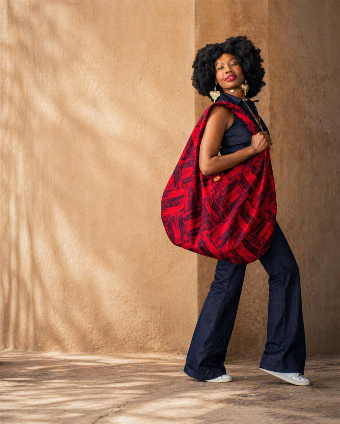 Ankara Structured Statement Bag